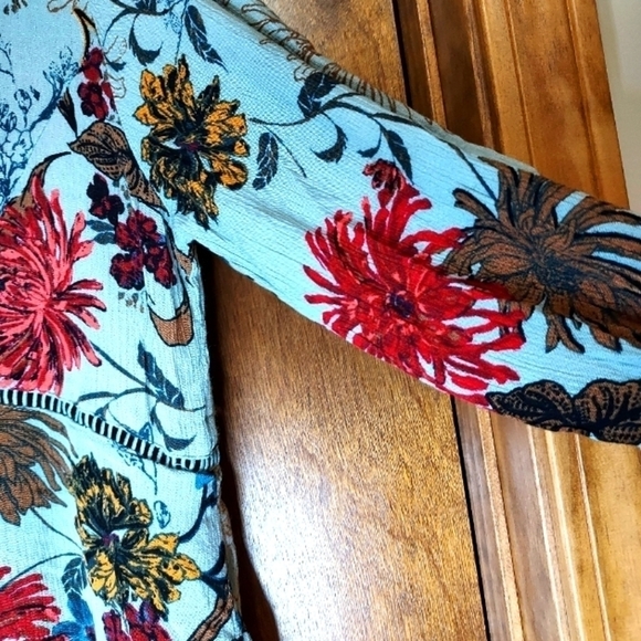 Jodifl Small boho babydoll Dress vneck lined blue/green soft colors , pockets - Picture 7 of 15